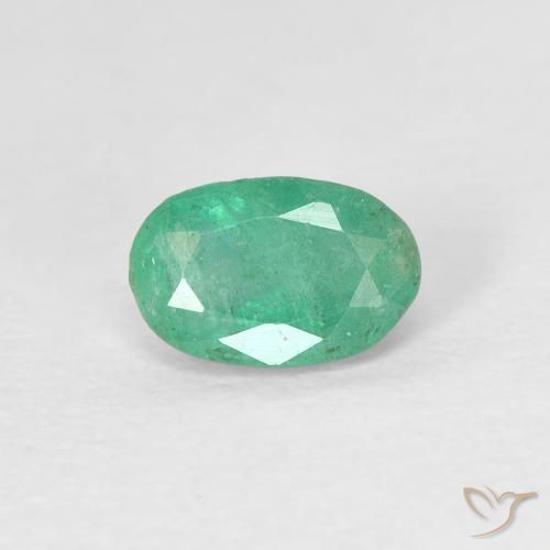 0.52ct 天然 ライトグリーン エメラルド, 楕円形, SI