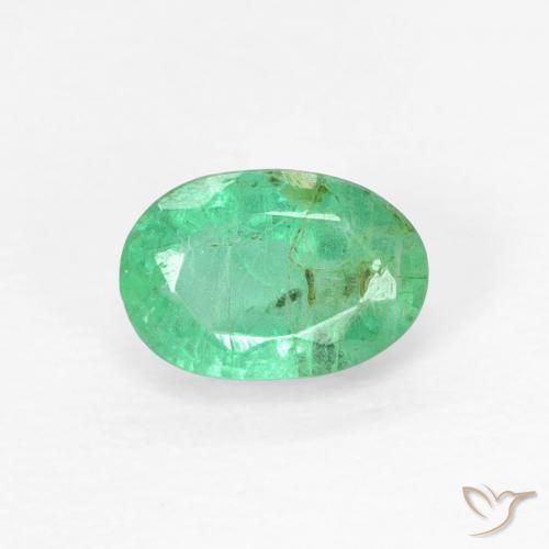 0.50ct 天然 ライトグリーン エメラルド, 楕円形, SI
