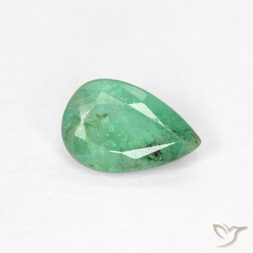 0.35ct 天然 ピスタチオグリーン エメラルド, 洋梨の形, SI