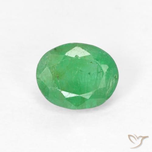 0.40ct 天然 シャムロックグリーン エメラルド, 楕円形, VS-SI