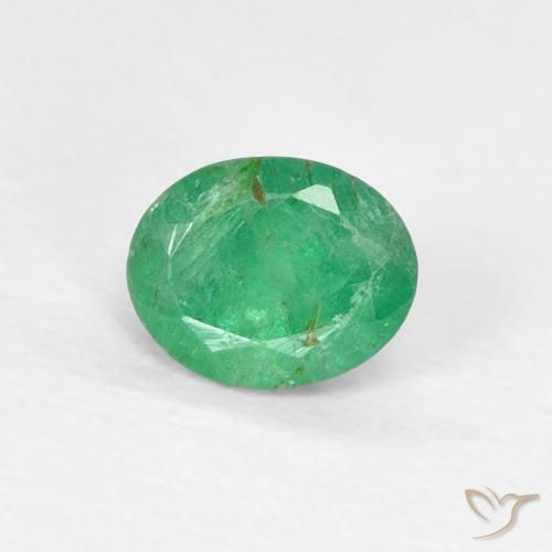 0.40ct 天然 ミディアムグリーン エメラルド, 楕円形, VS-SI