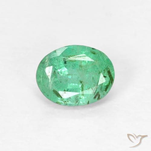 0.34ct 天然 ライトグリーン エメラルド, 楕円形, VS-SI