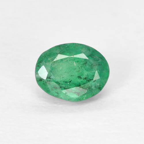 0.37ct 天然 ミディアムグリーン エメラルド, 楕円形, VS-SI