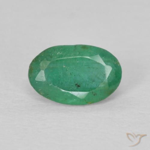 0.31ct 天然 ミディアム薄いグリーン エメラルド, 楕円形, VS