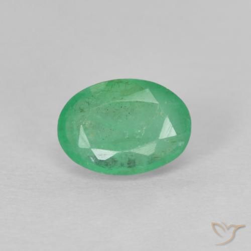 0.49ct 天然 ミディアムグリーン エメラルド, 楕円形, VS-SI