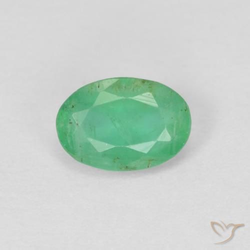 0.40ct 天然 ライトグリーン エメラルド, 楕円形, VS-SI