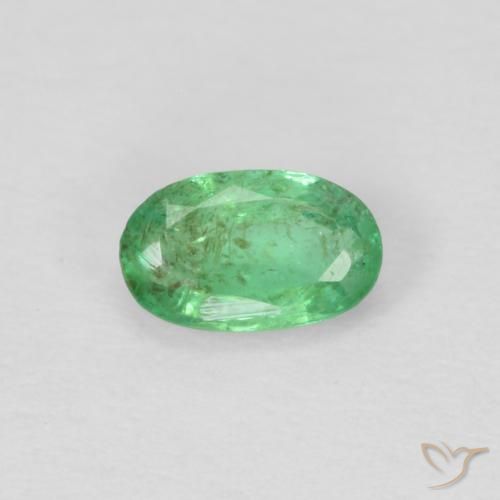 0.21ct 天然 薄い黄がかった緑 エメラルド, 楕円形, VS-SI