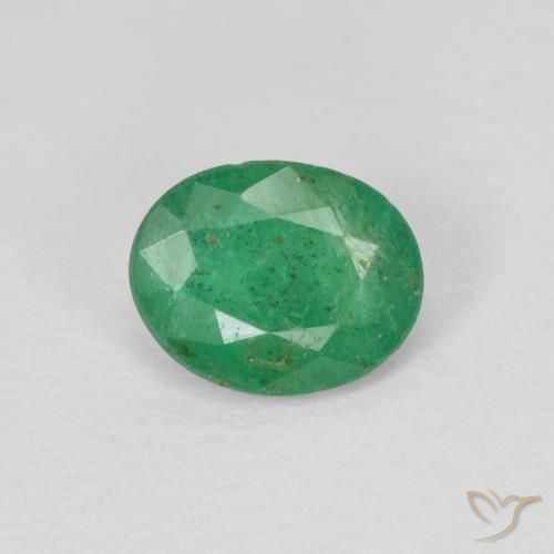 0.60ct 天然 ウォームグリーン エメラルド, 楕円形, SI