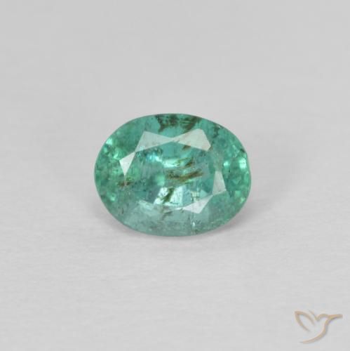 0.47ct 天然 ミディアムグリーン エメラルド, 楕円形, SI
