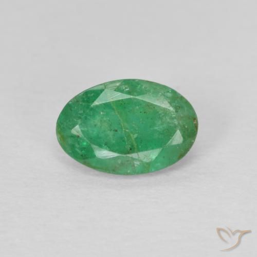 0.43ct 天然 シャムロックグリーン エメラルド, 楕円形, SI