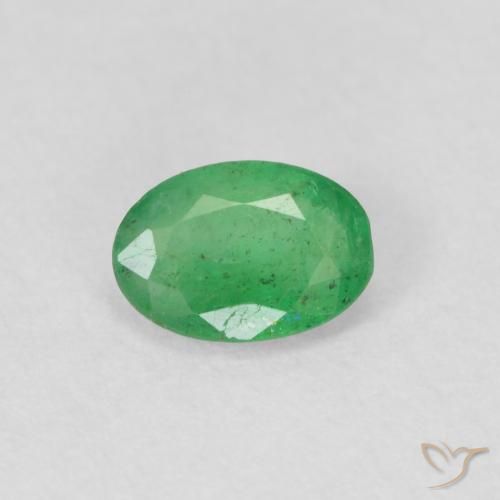 0.34ct 天然 ミディアムグリーン エメラルド, 楕円形, SI