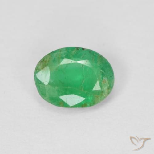 0.29ct 天然 シャムロックグリーン エメラルド, 楕円形, VS-SI