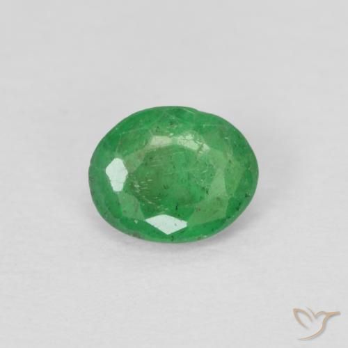 0.28ct 天然 黄みがかったグリーン エメラルド, 楕円形, VS-SI