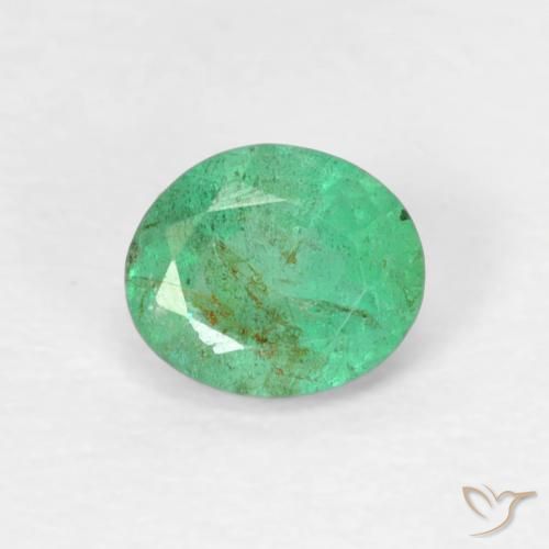 0.39ct 天然 ブルーグリーン エメラルド, 楕円形, SI