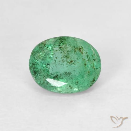 0.38ct 天然 ピスタチオグリーン エメラルド, 楕円形, SI