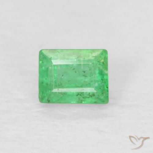 0.20ct 天然 薄い黄がかった緑 エメラルド, バゲット, SI