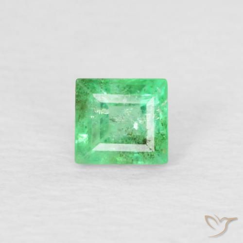 0.18カラットの天然薄いシャムロックグリーンエメラルド、バゲット、SI