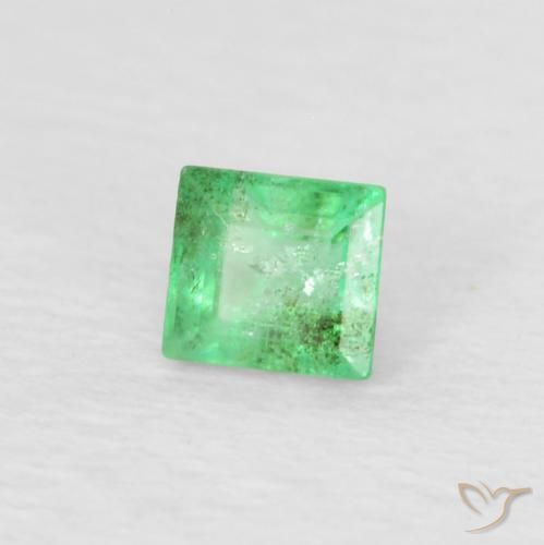 0.18カラットの天然薄いシャムロックグリーンエメラルド、バゲット、SI