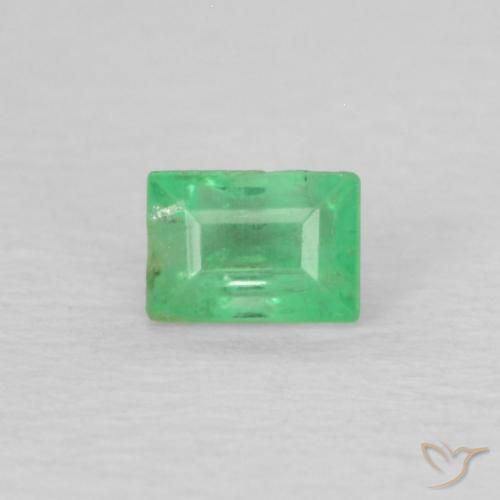 0.21ct 天然 ミディアムグリーン エメラルド, バゲット, SI-I1