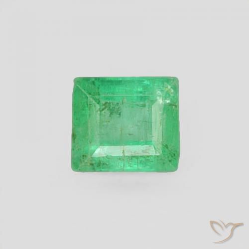 0.19ct 天然 黄みがかったグリーン エメラルド, バゲット, SI