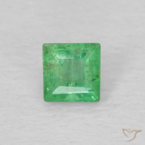 0.16ct 天然 シャムロックグリーン エメラルド, 四角形, VS-SI