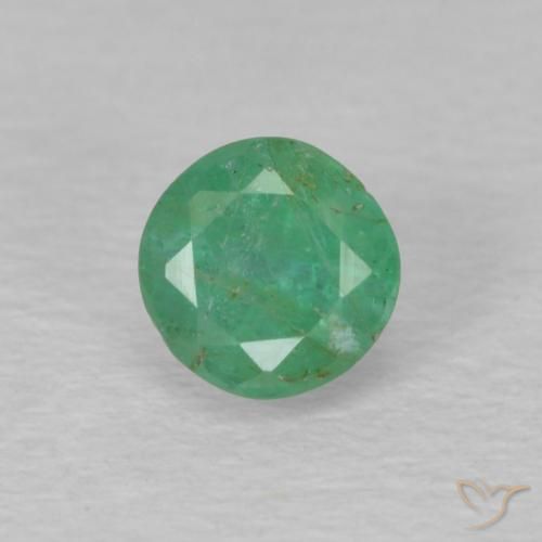 0.30ct 天然 ミディアムグリーン エメラルド, ラウンド, VS-SI
