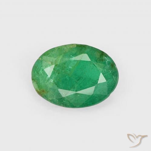 0.70ct 天然 ミディアムグリーン エメラルド, 楕円形, SI-I1