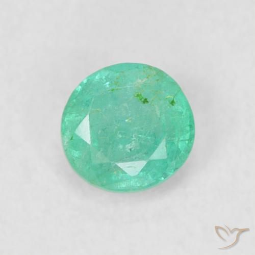 0.18ct 天然 ライトグリーン エメラルド, ラウンド, SI
