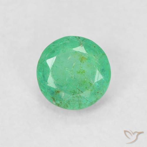 0.17ct 天然 エレクトリックグリーン エメラルド, ラウンド, SI