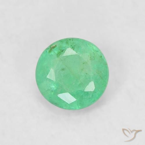 0.17ct 天然 ミントグリーン エメラルド, ラウンド, SI