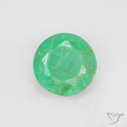 0.16ct 天然 ブルーグリーン エメラルド, ラウンド, SI