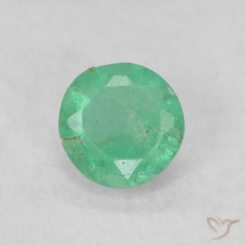 0.19ct 天然 ミディアムグリーン エメラルド, ラウンド, SI