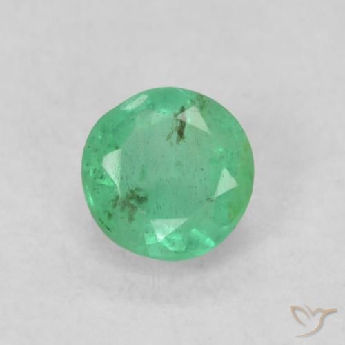 0.20ct 天然 鮮やかなグリーン エメラルド, ラウンド, SI