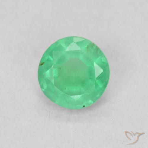 0.17ct 天然 濃いグリーン エメラルド, ラウンド, SI