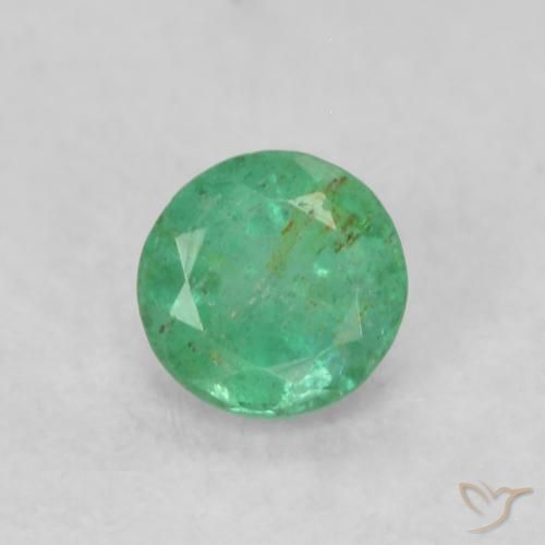 0.16ct 天然 ジェイドグリーン エメラルド, ラウンド, SI