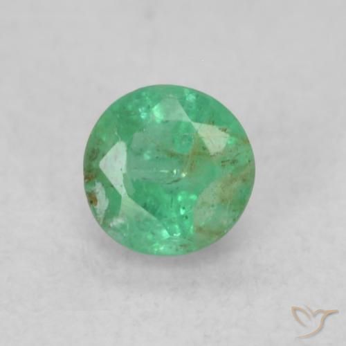 0.18ct 天然 ミディアムグリーン エメラルド, ラウンド, SI