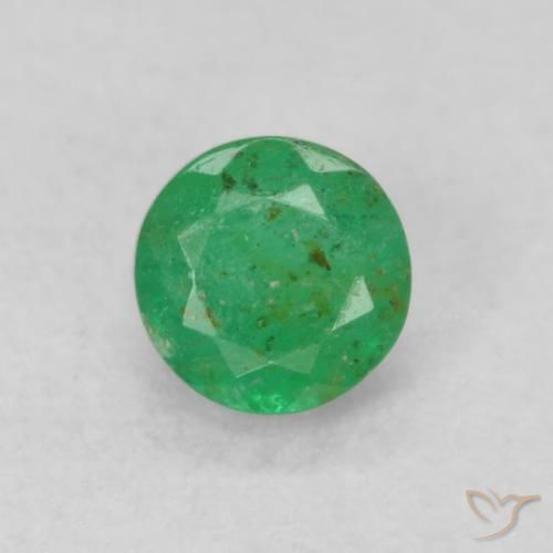 0.18ct 天然 ライトグリーン エメラルド, ラウンド, SI