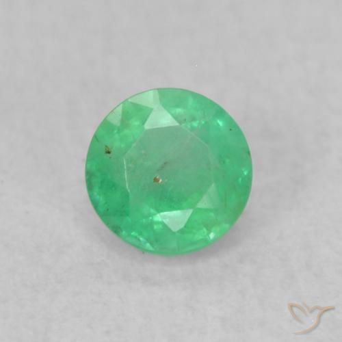 0.18ct 天然 ライトグリーン エメラルド, ラウンド, SI