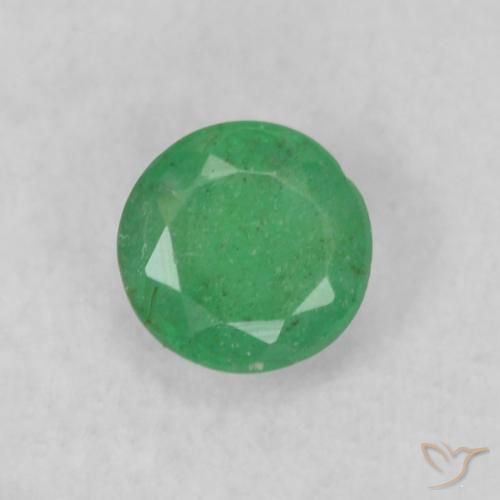 0.18ct 天然 ライトグリーン エメラルド, ラウンド, SI