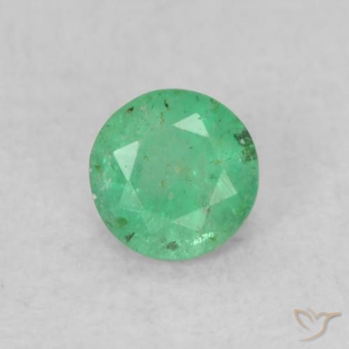 0.17ct 天然 濃いグリーン エメラルド, ラウンド, SI