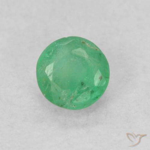 0.19ct 天然 エレクトリックグリーン エメラルド, ラウンド, SI