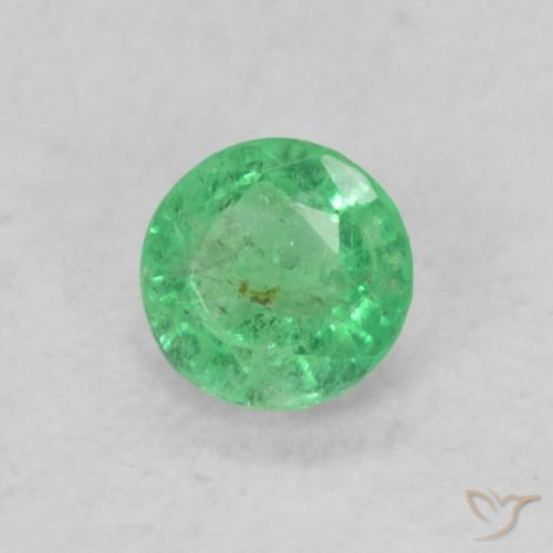 0.16ct 天然 濃いグリーン エメラルド, ラウンド, SI