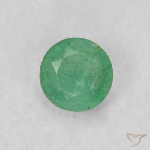 0.18ct 天然 ディープグリーン エメラルド, ラウンド, SI