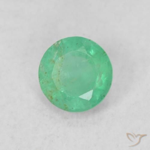 0.16ct 天然 ミディアムグリーン エメラルド, ラウンド, SI