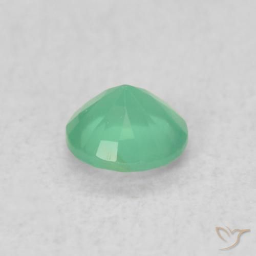 0.15カラットの天然薄いシャムロックグリーンエメラルド、ラウンド、SI