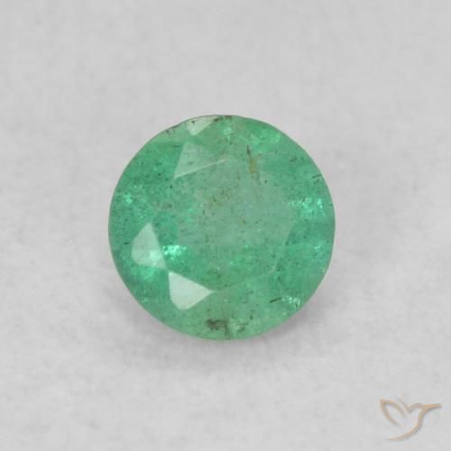 0.14ct 天然 ミディアムグリーン エメラルド, ラウンド, SI