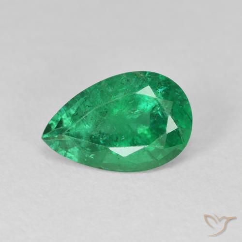 2.20ct 天然 ウォームグリーン エメラルド, 洋梨の形, VS-SI