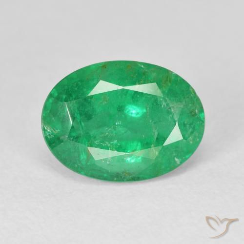 3.92ct 天然 ウォームグリーン エメラルド, 楕円形, VS-SI