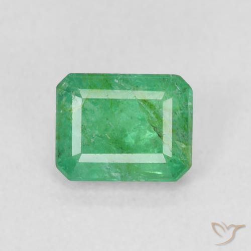0.93ct 天然 ミディアムグリーン エメラルド, エメラルドカット, SI-I1