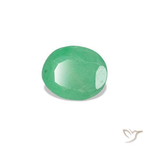 0.32カラットの天然Medium Light-Greenエメラルド（5×4 mm・オーバルカット）